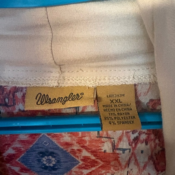 Wrangler Beige Open-Front Cardigan with Patterned Inner Panel - Picture 3 of 3